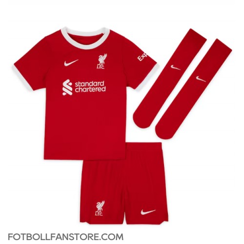Liverpool Mohamed Salah #11 Barnkläder Hemma matchtröja till baby 2023-24 Kortärmad (+ Korta byxor) Billigt